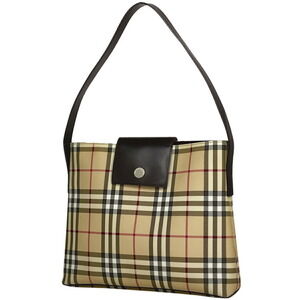 Burberry Check Shoulder Bag Hobo Canvas Beige Black